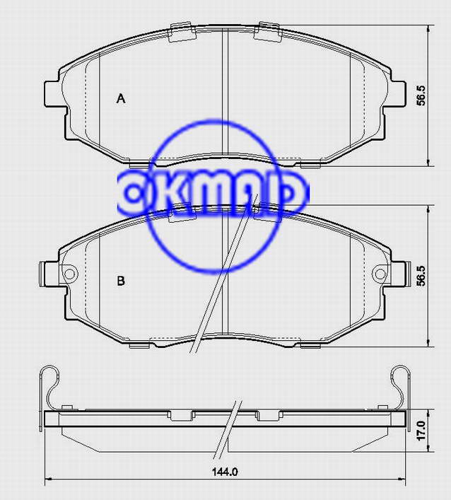 CHEVROLET EPICA Daewoo Leganza Sedan Holden Epica Suzuki Verona Pastilha de freio Sedan FMSI: D1031-7936 OEM: 96952179/96475027 WVA: 24864, F1031